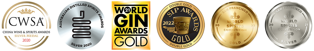 Queensland Dry Gin award medals